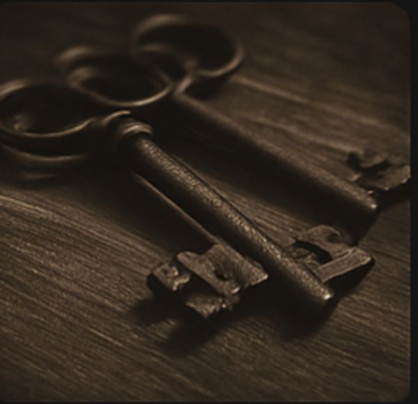 Réplica de fechadura antiga restaurada à mão com detalhes históricos